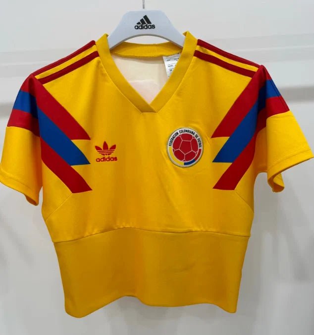 1990 Bogota Heritage Cropped Jersey – Canary Yellow/Red/Blue - Street Hub Market