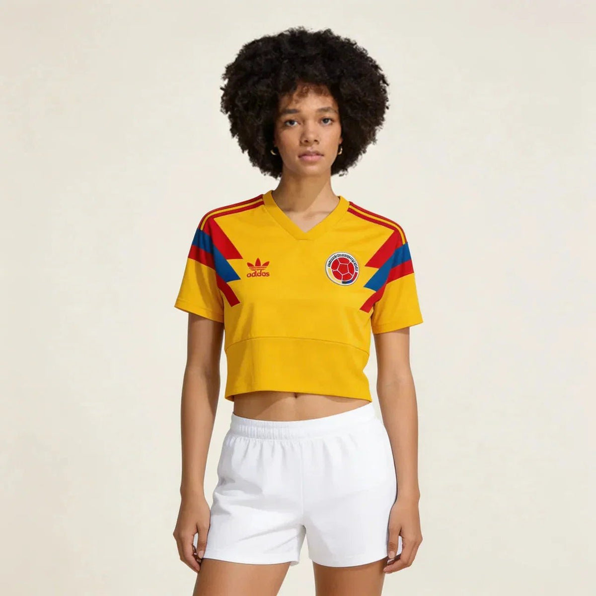 1990 Bogota Heritage Cropped Jersey – Canary Yellow/Red/Blue - Street Hub Market