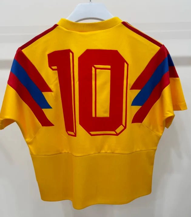 1990 Bogota Heritage Cropped Jersey – Canary Yellow/Red/Blue - Street Hub Market