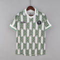 1994 West African Geometric Collared Jersey – Emerald/White - Street Hub Market
