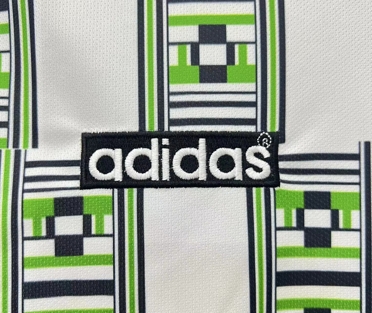 1994 West African Geometric Collared Jersey – Emerald/White - Street Hub Market