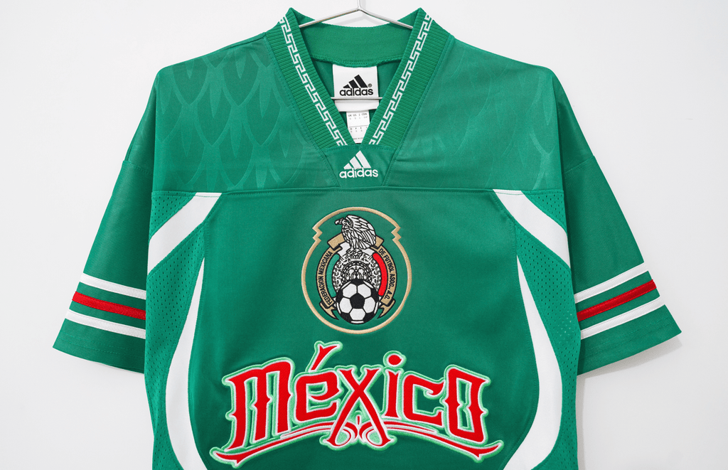 Aztec Heritage Remixed Mesh V-Neck Jersey – Vivid Green/Red - Street Hub Market