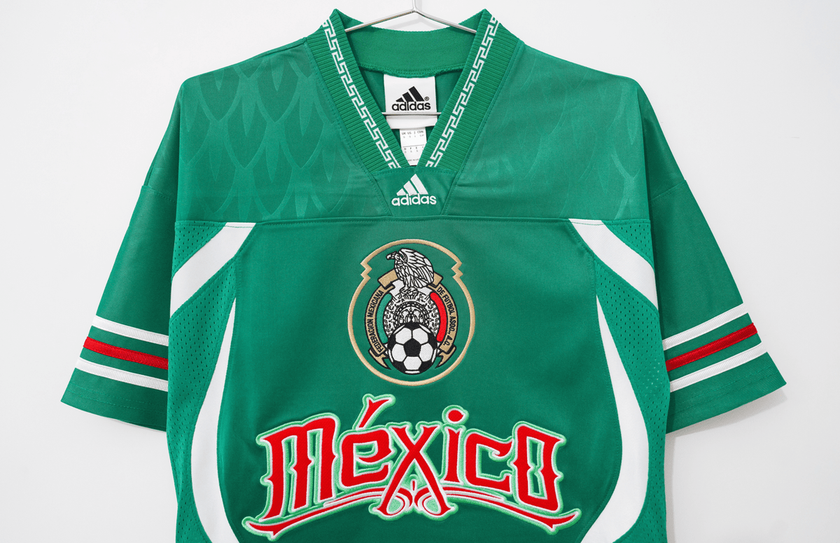 Aztec Heritage Remixed Mesh V-Neck Jersey – Vivid Green/Red - Street Hub Market