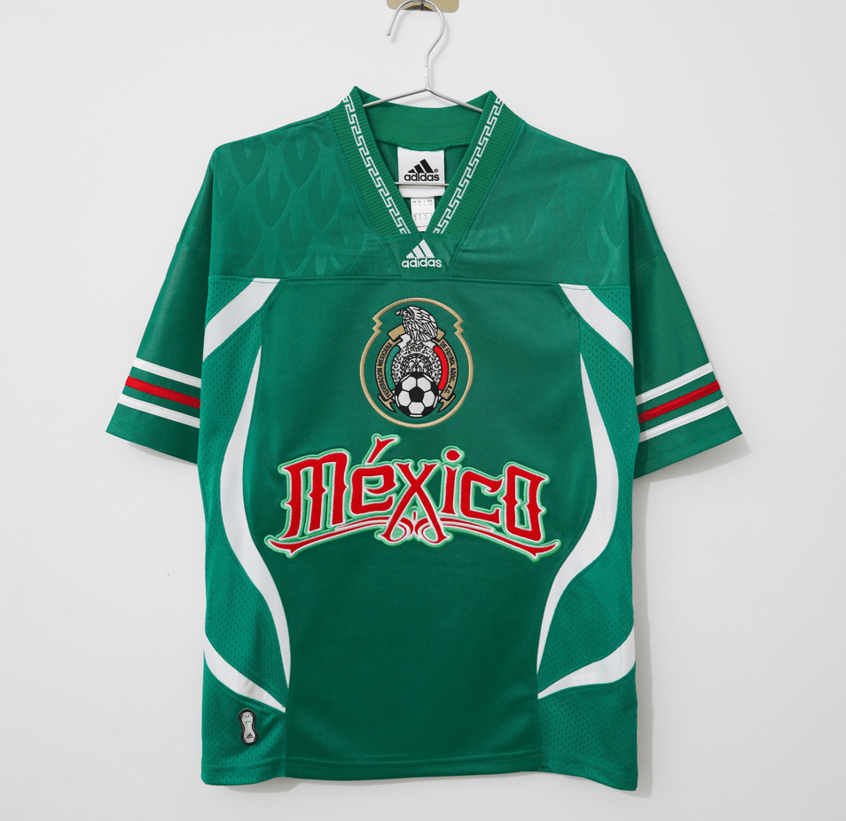 Aztec Heritage Remixed Mesh V-Neck Jersey – Vivid Green/Red - Street Hub Market
