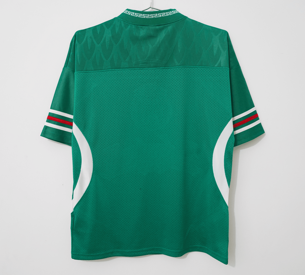 Aztec Heritage Remixed Mesh V-Neck Jersey – Vivid Green/Red - Street Hub Market