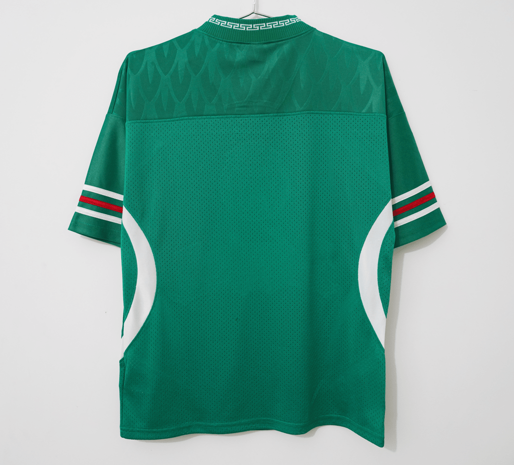 Aztec Heritage Remixed Mesh V-Neck Jersey – Vivid Green/Red - Street Hub Market