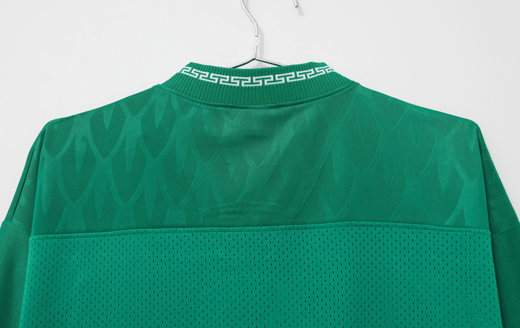 Aztec Heritage Remixed Mesh V-Neck Jersey – Vivid Green/Red - Street Hub Market