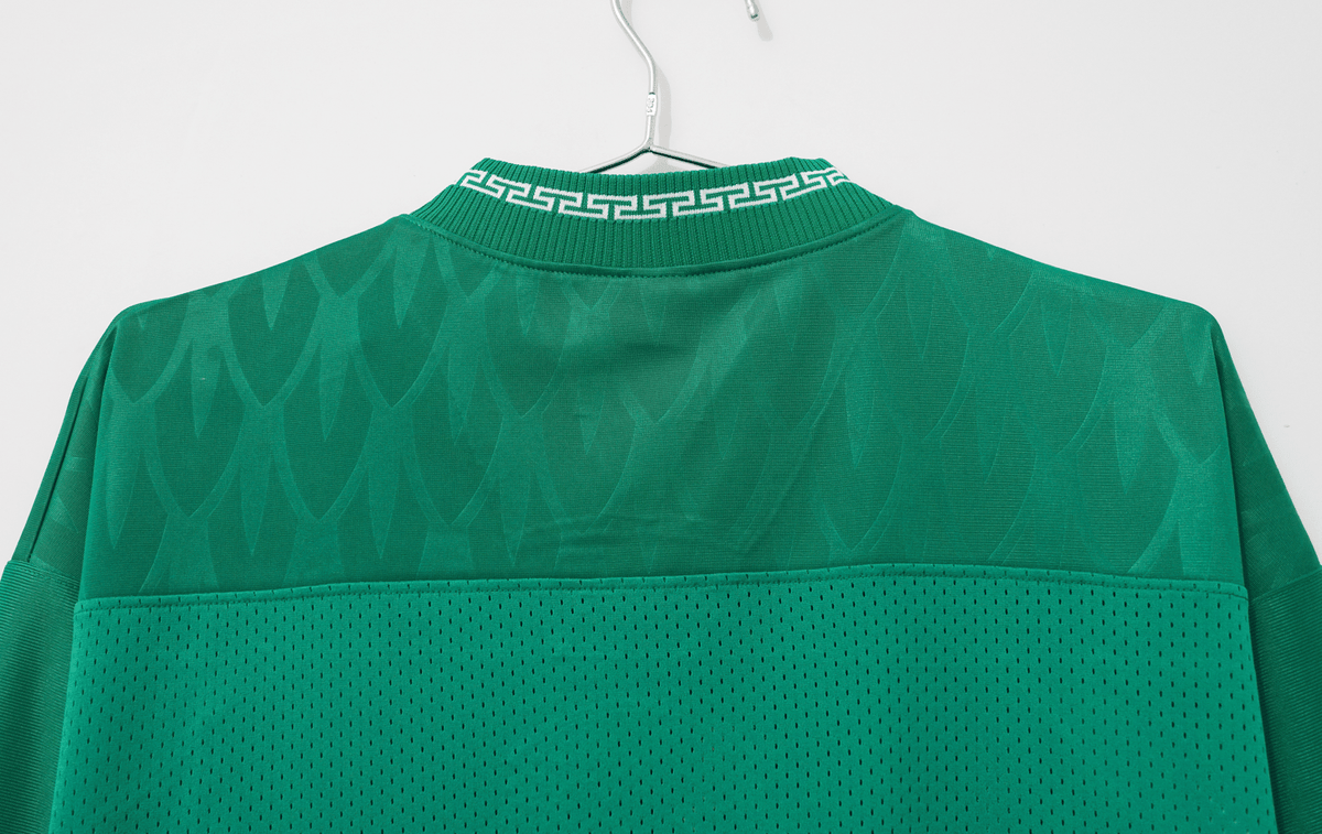 Aztec Heritage Remixed Mesh V-Neck Jersey – Vivid Green/Red - Street Hub Market